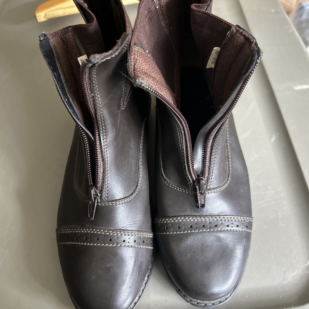 TuffRider Girls Brown Starter Front Zip Paddock Riding Equestrian Boots Sz 5 - Picture 5 of 16